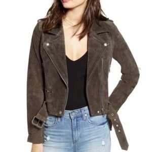 Scoop NYC grey 100% suede Moto jacket